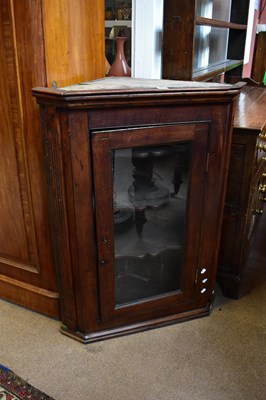 Lot 2469 - A 19th century oak straight front wall hanging...