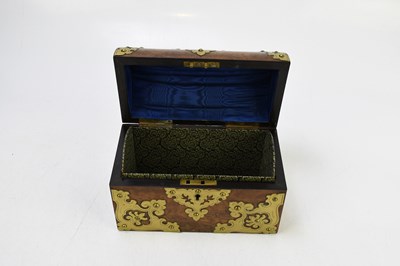 Lot 13 - A Victorian brass bound walnut domed top box,...