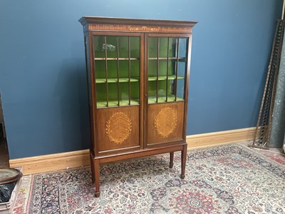 Lot 2412 - An Edwardian inlaid mahogany display cabinet,...