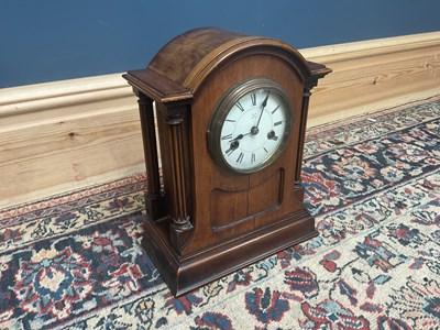 Lot 2282 - An early 20th century oak mantel clock, with...