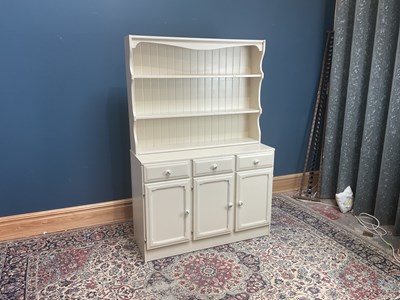 Lot 2582 - A white painted pine dresser, 175cmx 45cm x...
