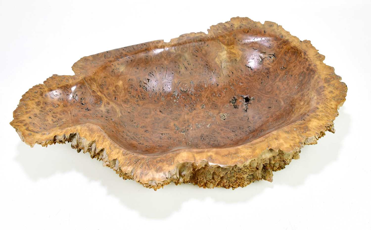 Lot 1014 - A contemporary Jarrah Burl burr wood bowl,...