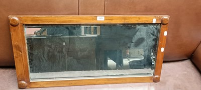 Lot 2509 - A stained pine overmantel mirror with bevelled...