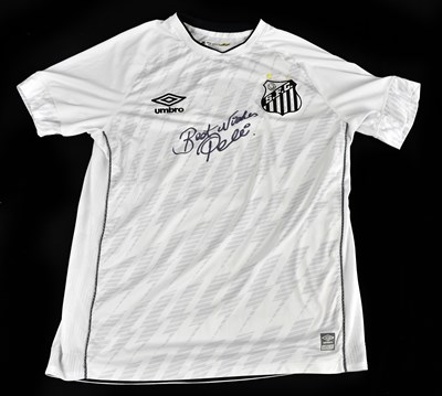 Lot 2221 - PELÉ (EDSON ARANTES DU NASCIMENTO); a signed...