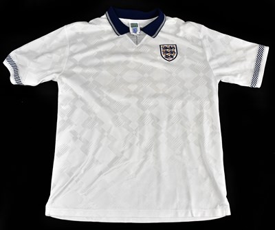 Lot 2224 - PAUL GASCOIGNE; a 1999 replica England shirt,...