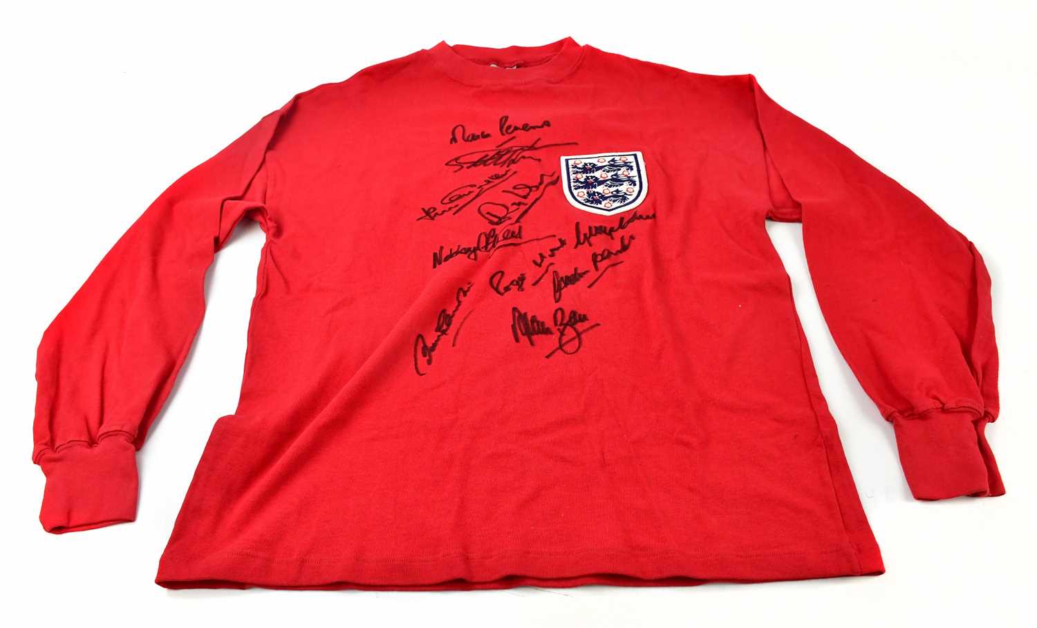 Lot 2191 - ENGLAND; a 1966 replica long sleeved shirt,