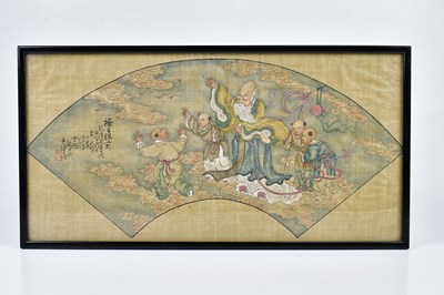 Lot 1011 - A Chinese Qianlong period watercolour, a...