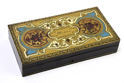 Lot 16 - A 19th century ebonised and Boulle type...