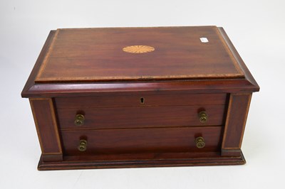 Lot 19 - An Edwardian inlaid mahogany table canteen box,...