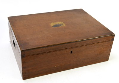 Lot 10 - An early 20th century table canteen box, width...