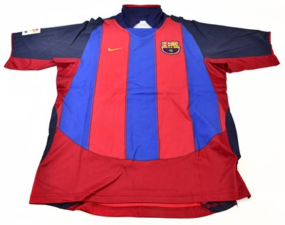 Lot 2195 - RONALDINHO; a signed Barcelona shirt, signed...