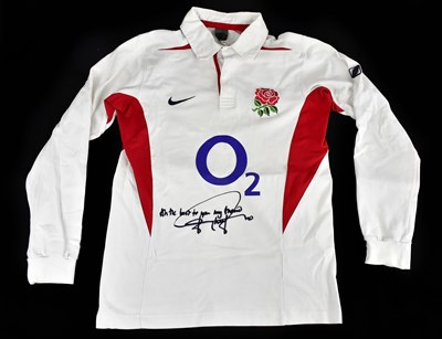 Lot 2226 - JOHNNY WILKINSON; a 2003 rugby shirt, signed...