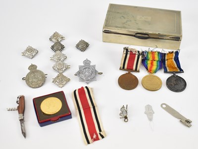 Lot 406 - A group of three WWI medals, awarded to Sgt. A....