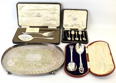 Lot 797 - A hallmarked silver part coffee spoon set...