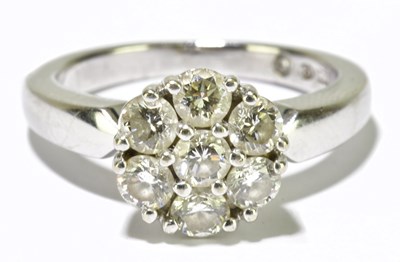 Lot 23 - An 18ct yellow gold and diamond floral set...