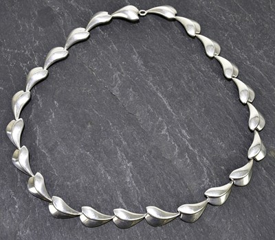 Lot 235 - GEORG JENSEN; a stylised tulip necklace,...