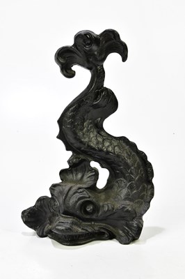 Lot 414 - A cast iron door stop modelled as a stylised...