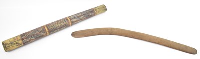 Lot 519 - An Aboriginal stick/pole with painted...