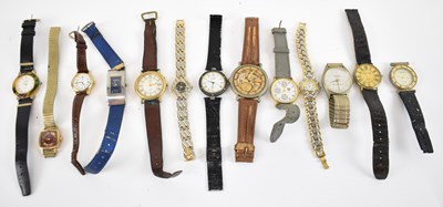 Lot 855 - Thirteen assorted fashion watches etc.