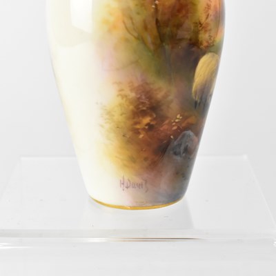 Lot 394 - ROYAL WORCESTER; a small blush ivory vase with...