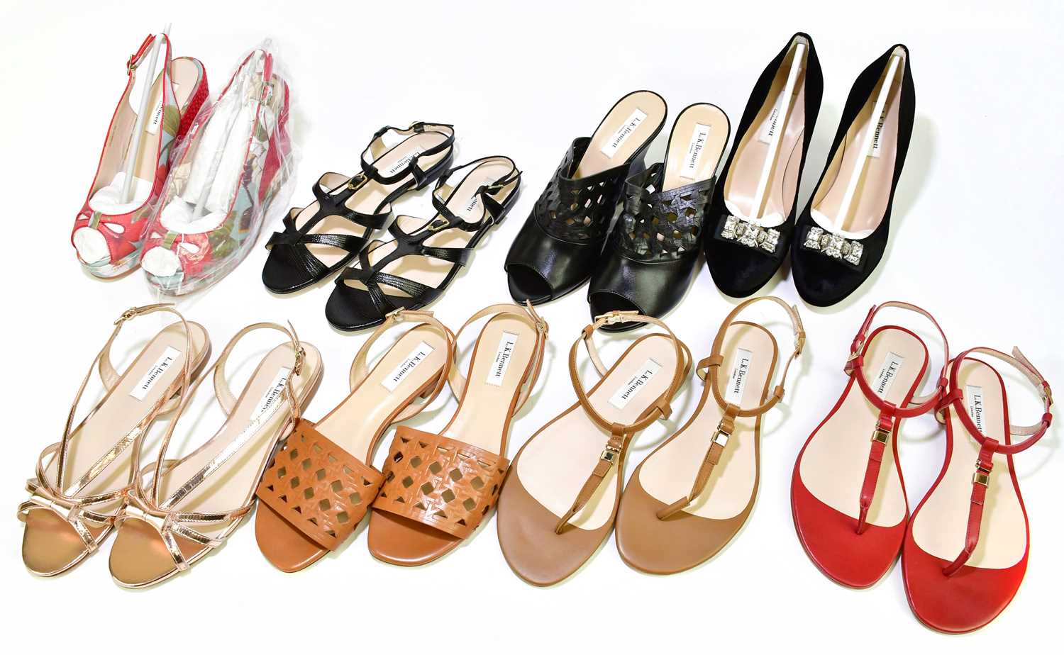 Lot 789 - LK BENNETT; eight pairs of unused sandals and...