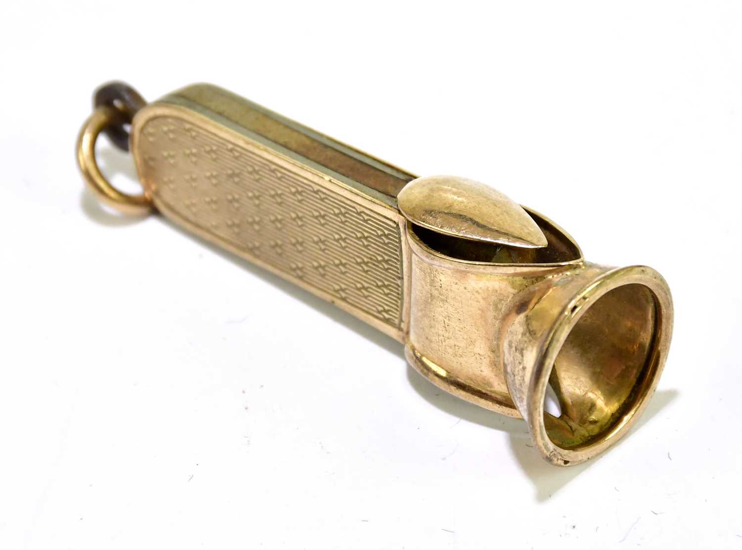 Lot 350 - A 9ct yellow gold cigar cutter, length 40mm,...