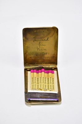 Lot 344 - A 9ct yellow gold engine turned matchbook...