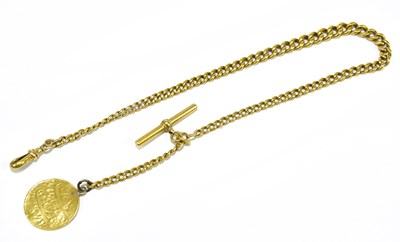 Lot 206 - An 18ct yellow gold graduated Albert chain...