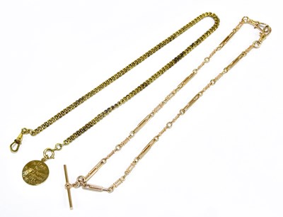 Lot 285 - A 9ct yellow gold circular pendant on gold...