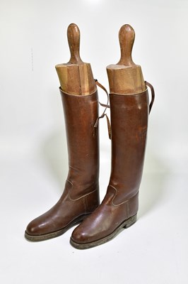 Lot 2241 - A pair of leather horse riding boots, with trees.