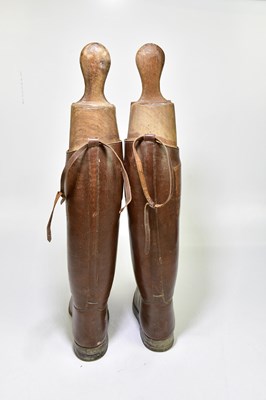 Lot 2241 - A pair of leather horse riding boots, with trees.