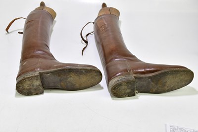 Lot 2241 - A pair of leather horse riding boots, with trees.