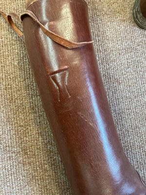 Lot 2241 - A pair of leather horse riding boots, with trees.