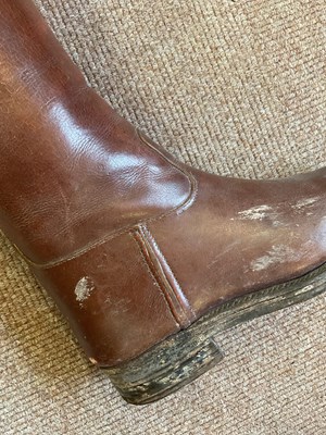 Lot 2241 - A pair of leather horse riding boots, with trees.