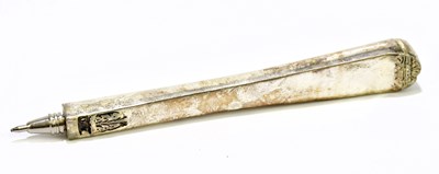 Lot 2082 - An unusual white metal mounted ballpoint pen,...