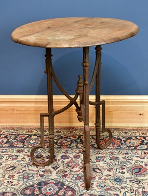 Lot 2376 - A 19th century cast iron table with circular...