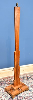 Lot 2351 - An Art Deco walnut standard lamp of angular...