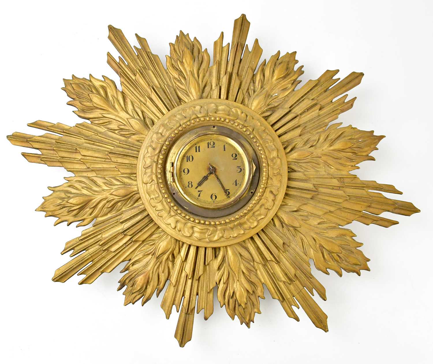 Lot 2300 - An Art Deco gilt plaster sunburst wall