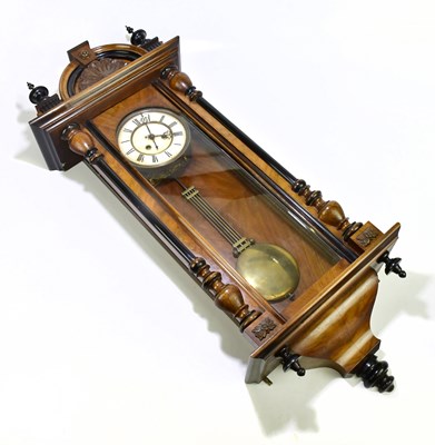 Lot 2301 - A walnut veneered stained pine a walnut Vienna...