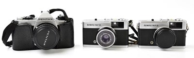 Lot 2169 - OLYMPUS; two model Trip 35 cameras, with...