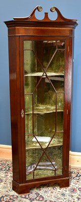 Lot 2411 - An Edwardian mahogany and inlaid freestanding...