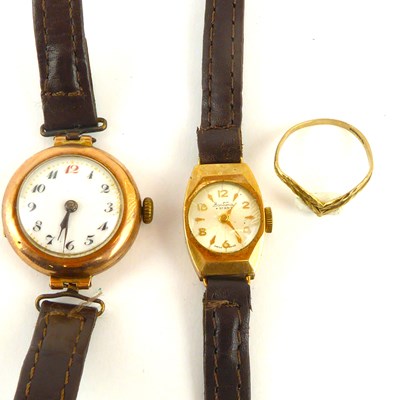 Lot 1184 - Two ladies' wristwatches, both with 9ct gold...