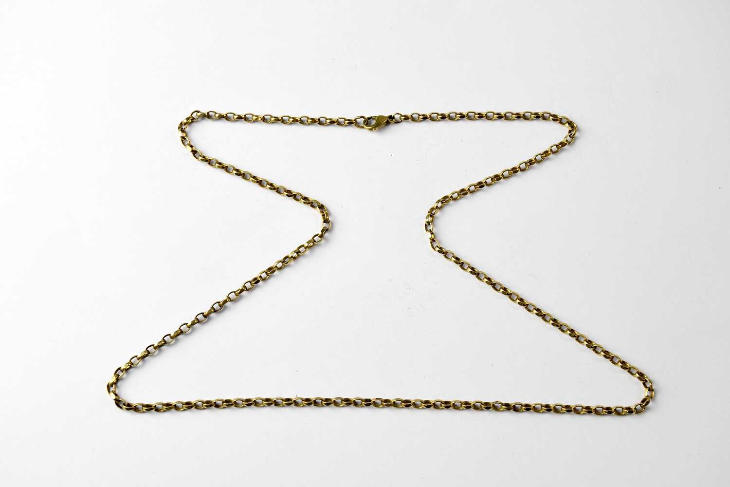 Lot 962 - A 9ct gold belcher link necklace