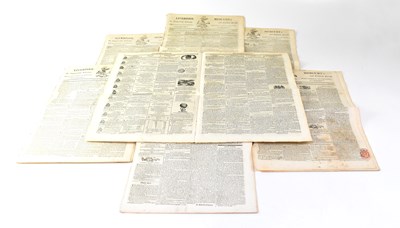 Lot 727 - THE LIVERPOOL MERCURY; six copies of the...