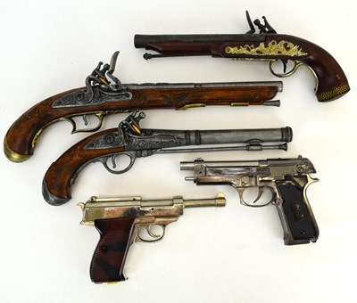 Lot 220 - Two novelty lighters in the form of pistols,...