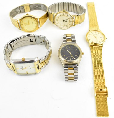 Lot 1186 - Five gentlemen's watches comprising a Rotary...