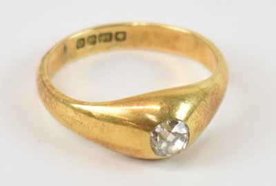 Lot 705 - An 18ct gold diamond set gentleman's ring,...