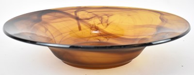 Lot 488 - A large Art Glass amber coloured circular bowl,...