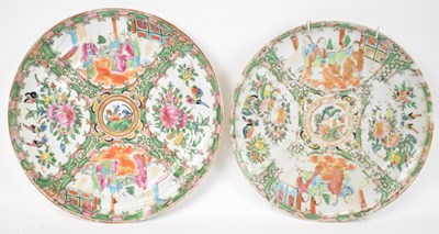 Lot 561 - Two Canton Famille Rose plates (af).