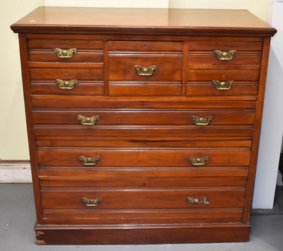 Lot 40 - A late 19th century walnut chest of eight...